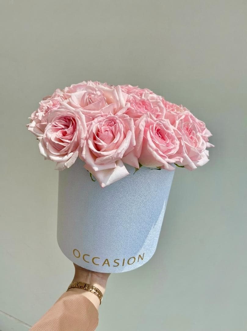 Cilindro blanco 20 Soft Pink Roses