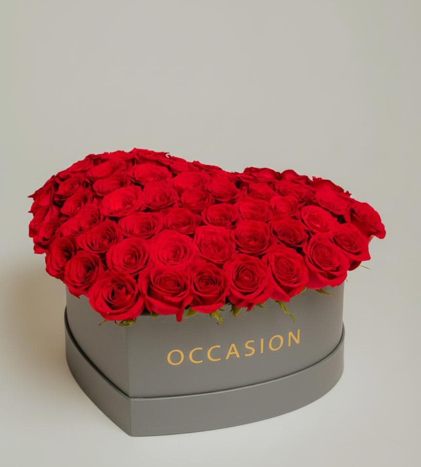 Corazón gris 60 Rouge Roses Diseño en hongo