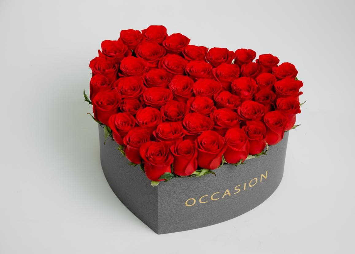 Corazón gris 45 Rouge Roses Por fuera