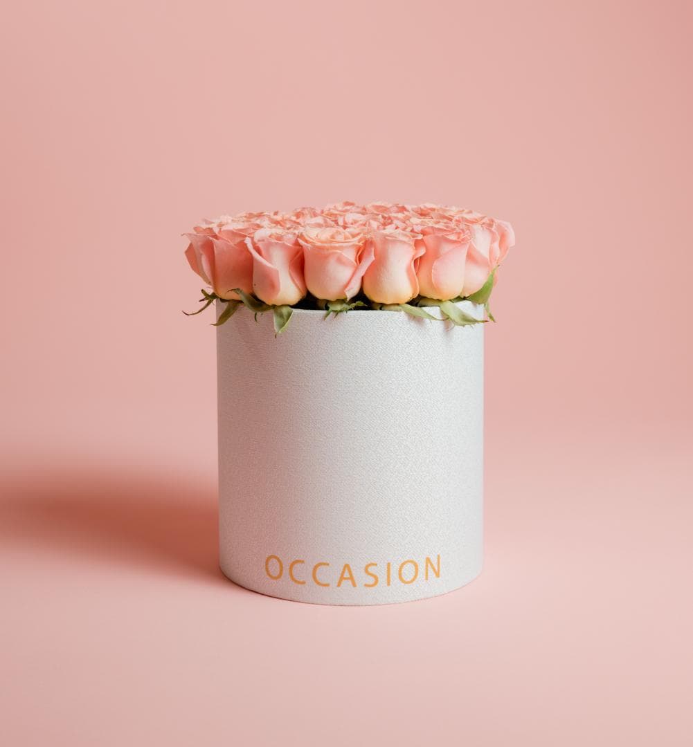 Cilindro blanco 25 Rosewood Roses