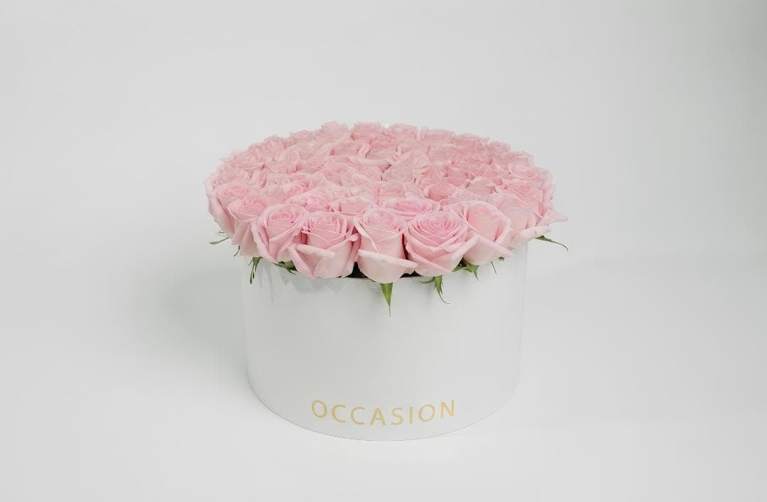 Cilindro blanco 80 Soft Pink Roses