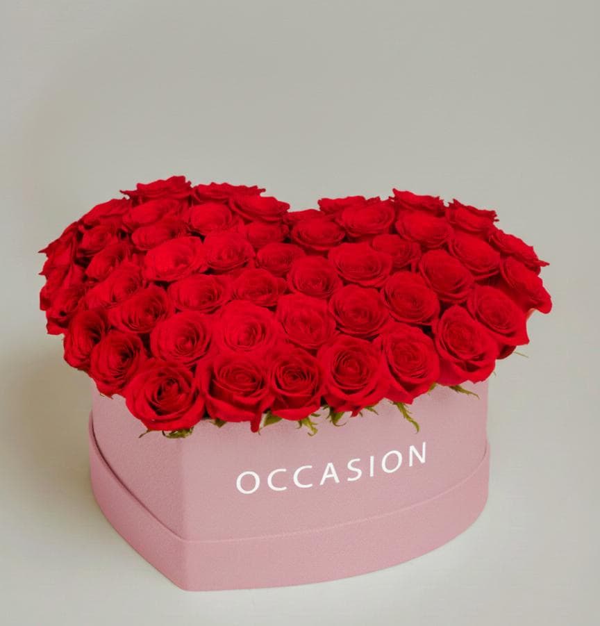 Corazón rosa 60 Rouge Roses Diseño en hongo