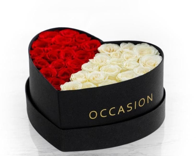 Corazon 1 Negro 40 mitad Rouge Roses & Snow roses