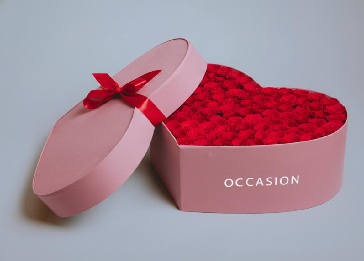 Corazón rosa 100 Rouge Roses