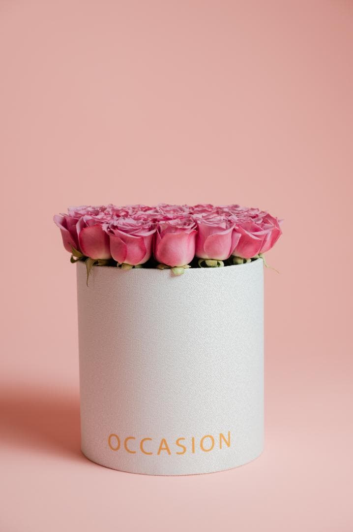 Cilindro blanco 25 Lavander Roses