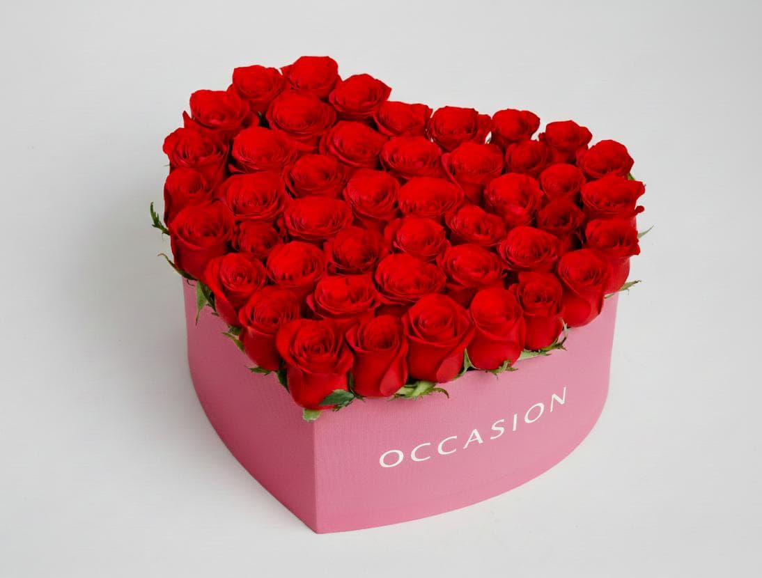 Corazón rosa 45 Rouge Roses Por fuera